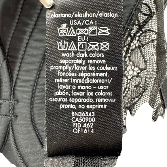Clavin Klein Bra Womens 34B Black Bandeau Lace Adjustable Straps Lightly Padded - Picture 9 of 9
